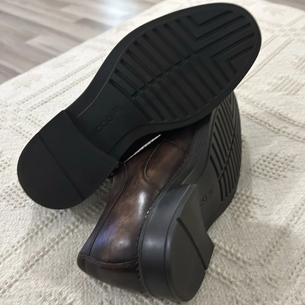 ECCO - NEWCASTLE CAP TOE LEATHER COCOA SHOES SIZE‎ 9